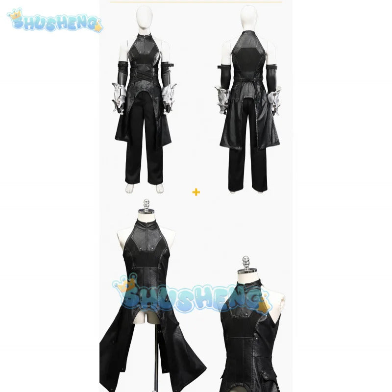 FF7 Sephiroth Cosplay Final Fantasy VII Costume Black Coat and Accessories Halloween Party Handsome Uniform youth Sephiroth Set