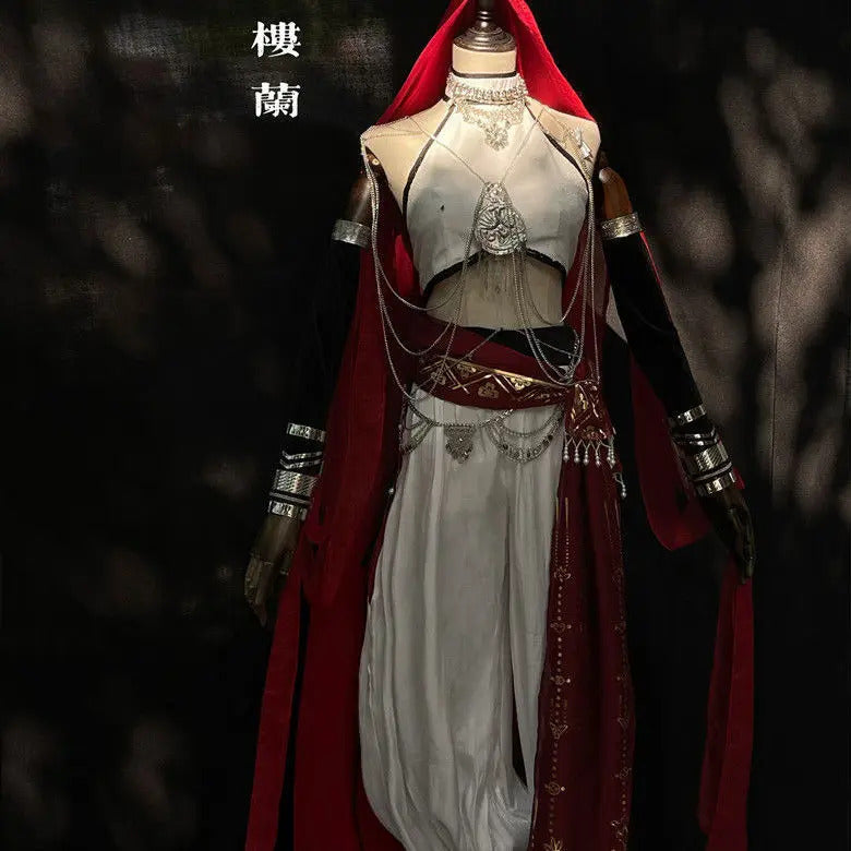 Shusheng-N Novel Heaven Official's Blessing Xie Lian Cosplay Entering Loulan Costume Halloween Carnival Hanfu Wig Men Women uniform Set