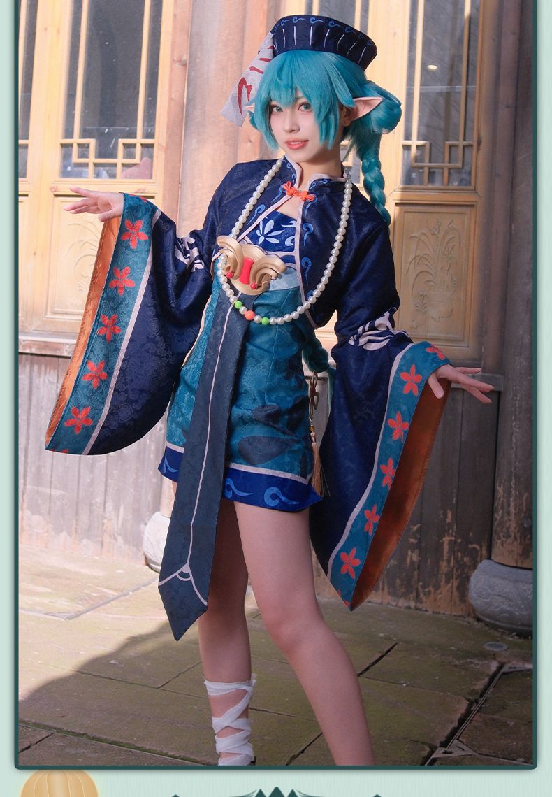 Anime Virtual singer Miku Zombie version Cosplay Costume Lolita Dress Vampire Kawaii Gothic Halloween Party Maid Outfits Women