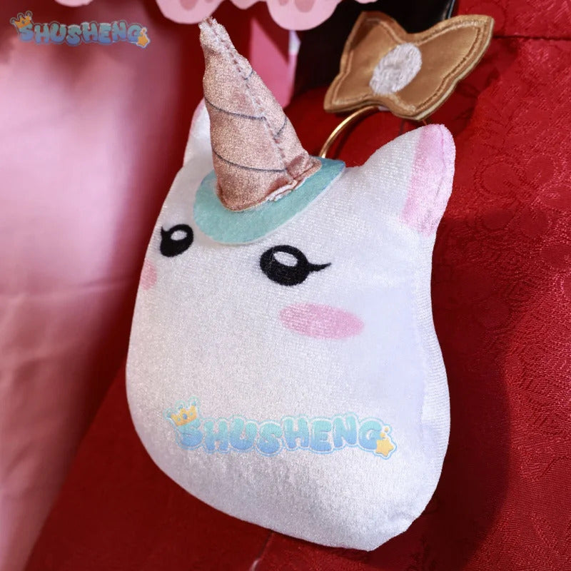 Shusheng-N Honkai Star Rail Hyacine Cosplay Costume Wig Dress Uniform Hat Amphoreus Halloween Party for Women Girls Carnival Props