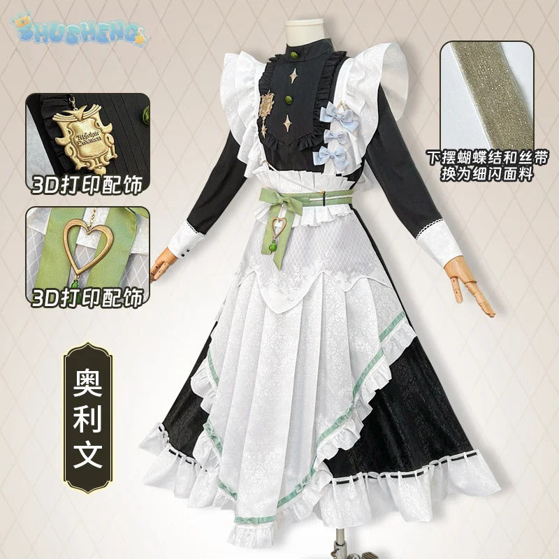 Nu: Carnival Olivine Cosplay Costume Sweet Maid Dress Halloween Carnival Lolita Uniform Accessories Prop Woman Man Olivine Set