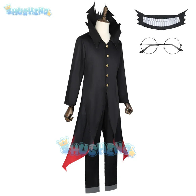 Anime Dandadan Ken Takakura Okarun Cosplay Costume Mask Glasses Uniform Coat Set Halloween Party for Women Men Props Shusheng