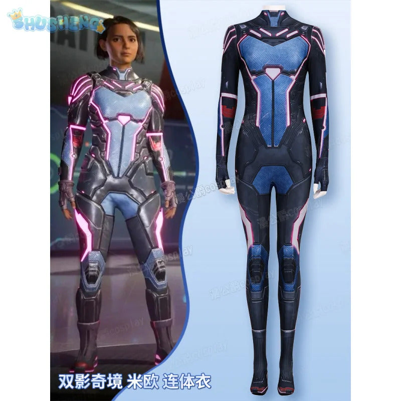 Mio Split Fiction Cosplay Costume New elastic tight jumpsuit uniform Halloween party men's and women's fantasy fashion Mio set