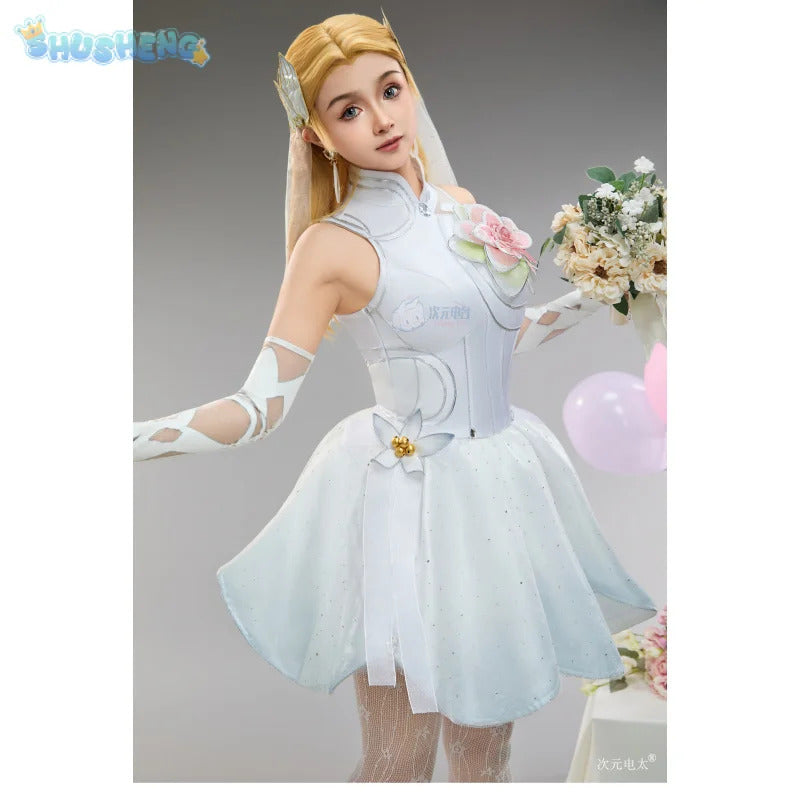 Invisible Woman Susan Storm Richards Cosplay Rivals Costume Halloween Party Women Fantasy Wedding Dress Gloves Socks Sexy Set