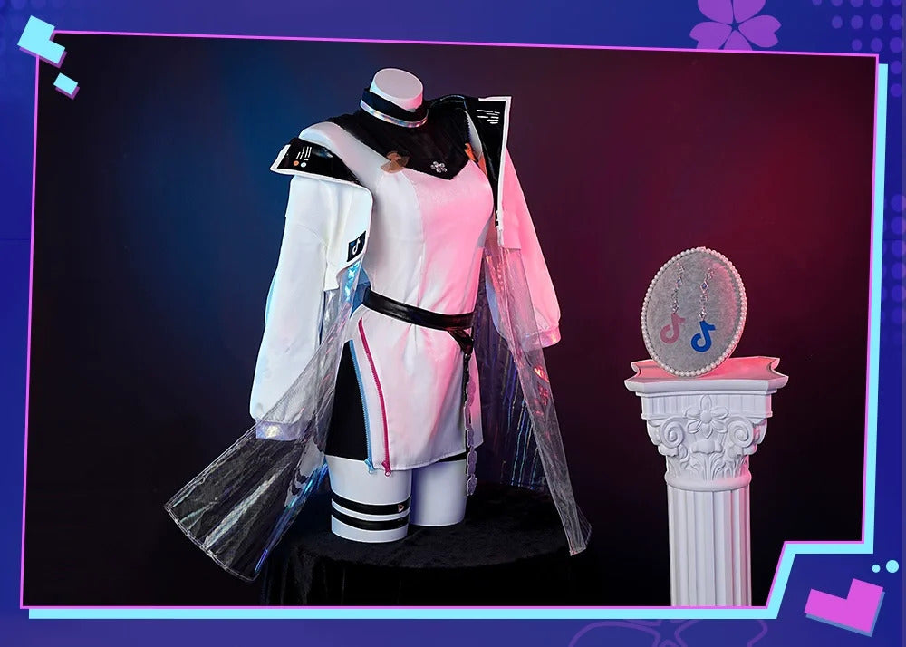 IN STOCK Genshin Impact Yae Miko Cosplay Costume Handsome Leather Jacket Belt Nail Earrings Dress Party Carnival Uniform New Set