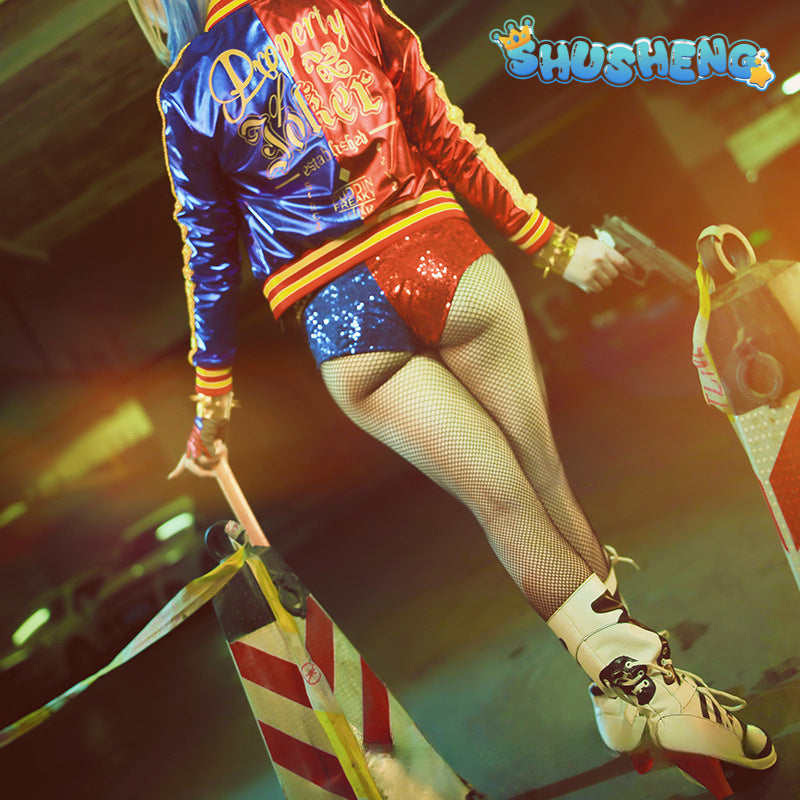 Harley Quinn Cosplay Costumes Suicide Squad Squad Jacket Pants Sets Halloween Anime Costume