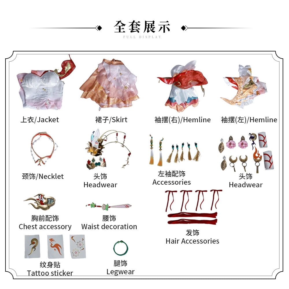 New Honor Of Kings Xi Shi Cosplay Costumes Dress Skirt Necklace Crown To Choose For Game Party Custom Made