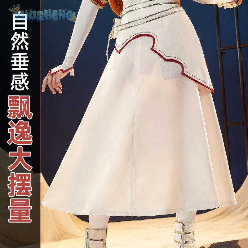 Yuuki Asuna Cosplay Anime Sword Art Online Yūki Asuna Cosplay Costume Woman Roleplay Halloween Uniforms Sets Wig Shoes Dress