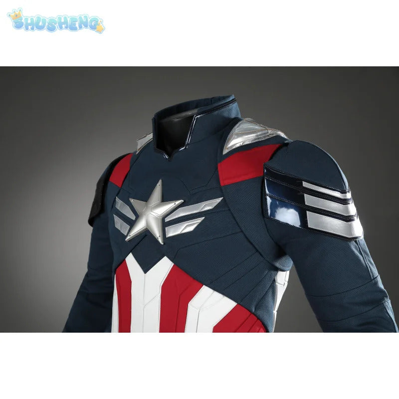 Sam Wilson cosplay superhero Captain 4 Falcon costume shoes movie high quality bodysuit party Halloween combat men suit new set