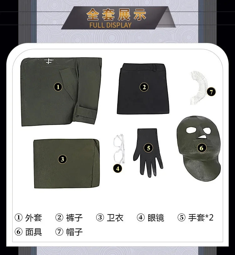 Riddler Edward Nygma superhero Bat Cosplay Costume Mask, jacket, pants, glasses, hoodie, hat, glove set men's fantasy uniform