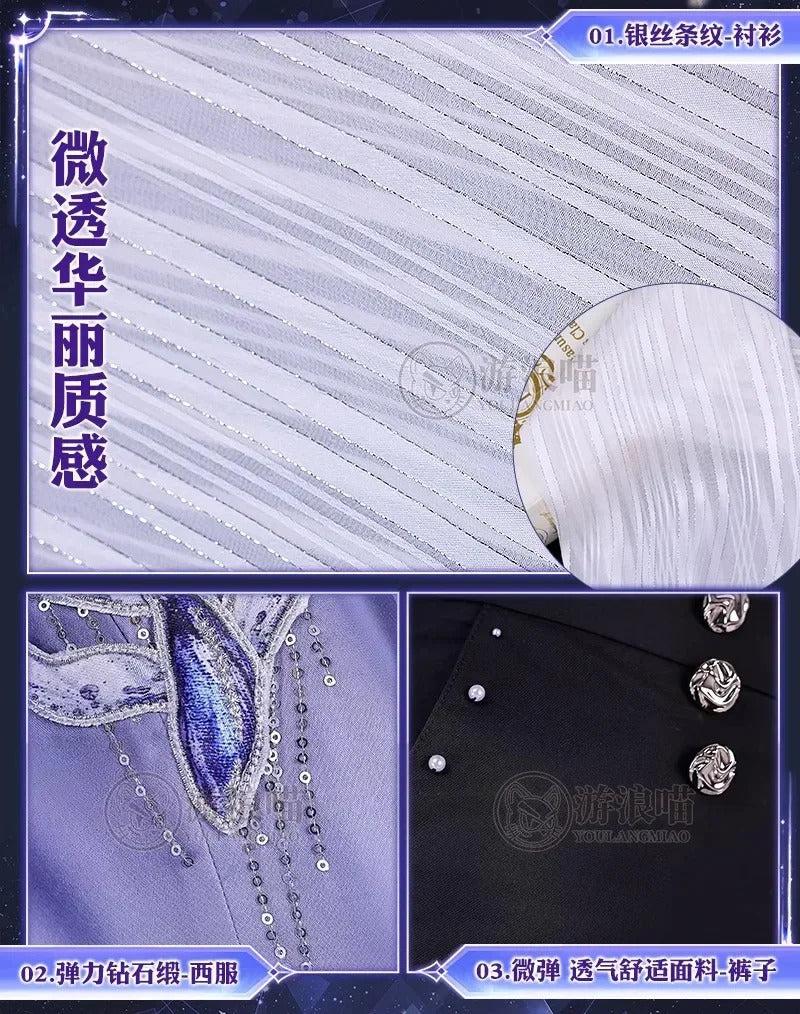 Love and Deepspace Rafayel Boundless Seas Cosplay Costume Birthday Suit Uniform Ring Halloween Party for Women Men