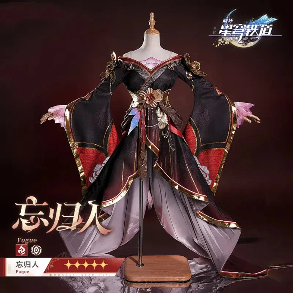 Honkai star rail fugue cosplay dress ingyun pajamas tail hairpins Xianzhou Luofu Halloween party prop Shusheng