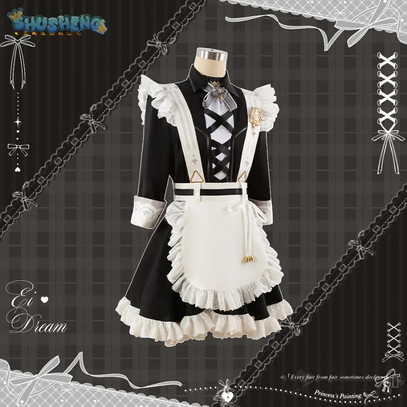 Game Nu: Carnival Eiden Cosplay Costume Sweet Maid Dress Halloween Carnival Lolita Uniform Accessories Prop Woman Man Eiden Set