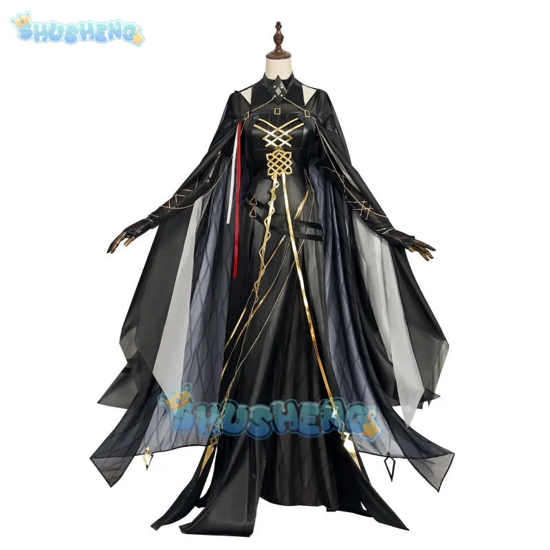 Arknights Laqeramaline Duqa Convalliss Cosplay Costume Dress Uniform Cloak Headscarf Props Logos Halloween Party for Women