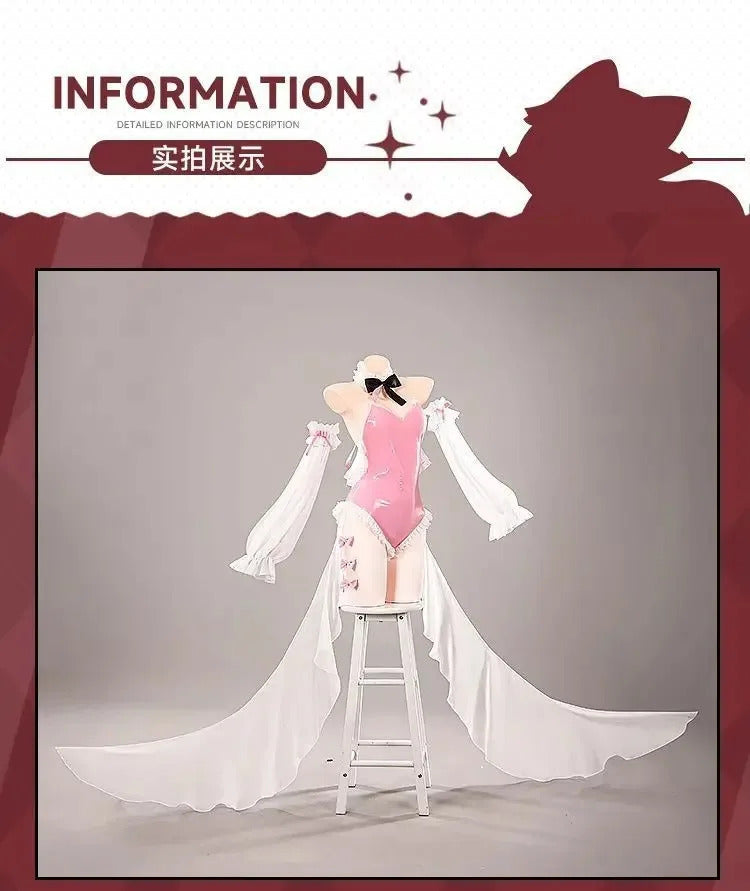 Game Azur Lane USS Halford Cosplay Costume Sexy pink jumpsuit props accessories wig set Halloween sweet women New uniform S-XXL