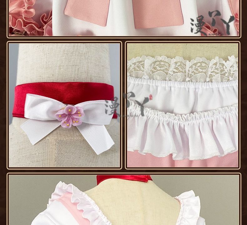 Honkai Impact 3 Cosplay Elysia Blossoming Spring Dress Lolita Cosplay Costume With Bow Game Halloween Costume
