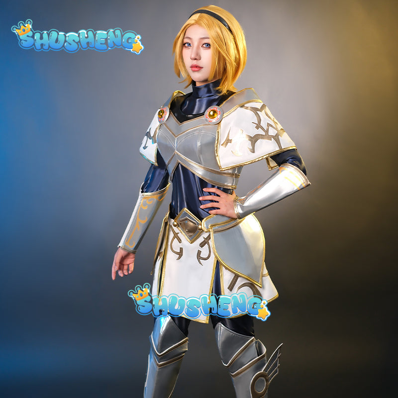 League of Legends Lux Cosplay Costume The Lady of Luminous Magical College Girl Uniform Full Set with Golden Wig for Halloween