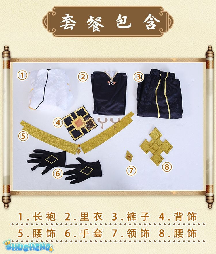 Genshin Impact Zhong Li COS Costume The Rock God Emperor Morax Game Clothing Cosplay Complete Set Men Women