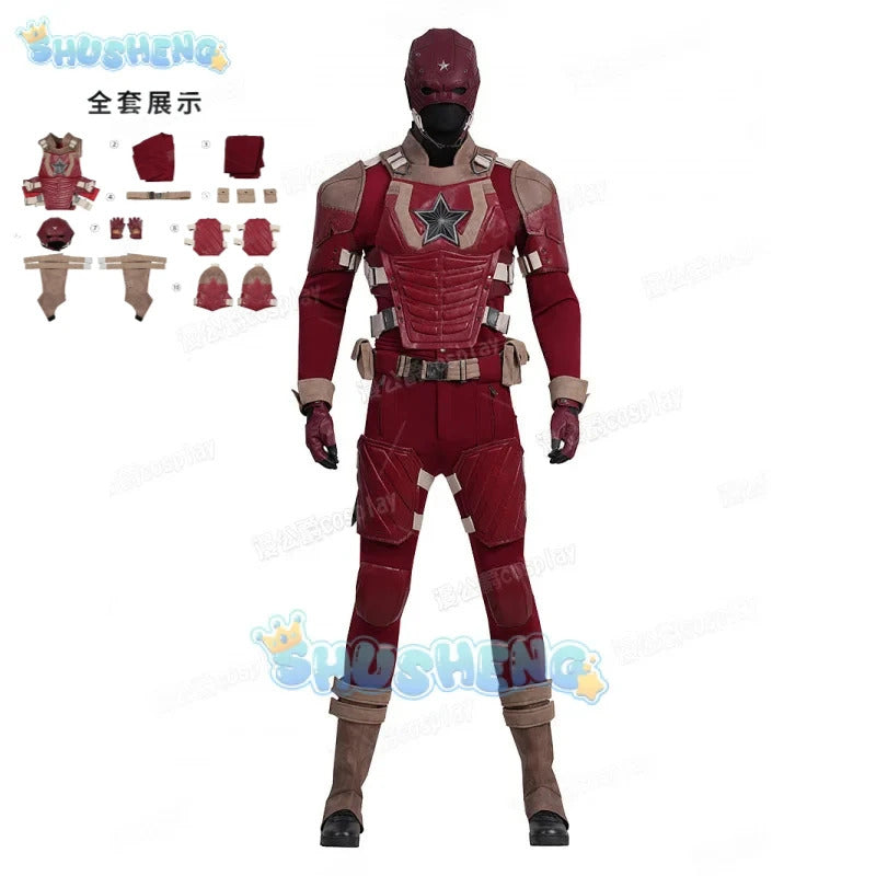 Movie Thunderbolts Red Guardian Cosplay Costume Uniform Halloween Carnival Party Christmas Play Role Clothes Clothing for Men