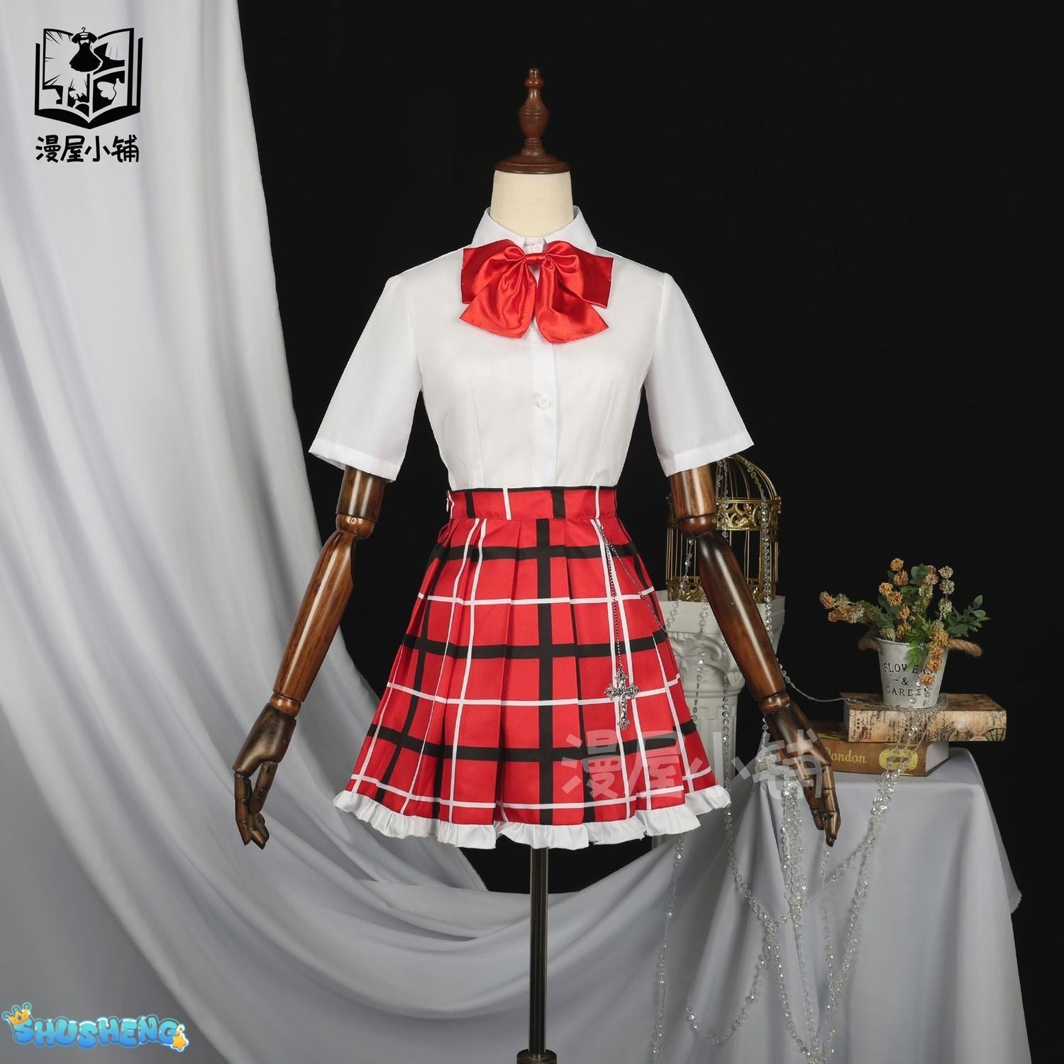 Anime Love Chunibyo Other Delusions Takanashi Rikka Dekomori Sanae Cosplay Costume Wig Adult Woman Skirts Uniform Suit Halloween