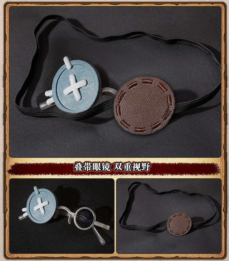 Shusheng-R Identity V Archer Cosplay Costume Brynhildr Vilulf Uniform Glasses Eye Patch Halloween Party for Women Girls Carnival Props