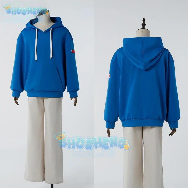 Asakura Shin Cosplay Anime Costume Sakamoto Days Uniform Bule Sweatshirt Leisure Suit Disguise Halloween Party Outfits Men