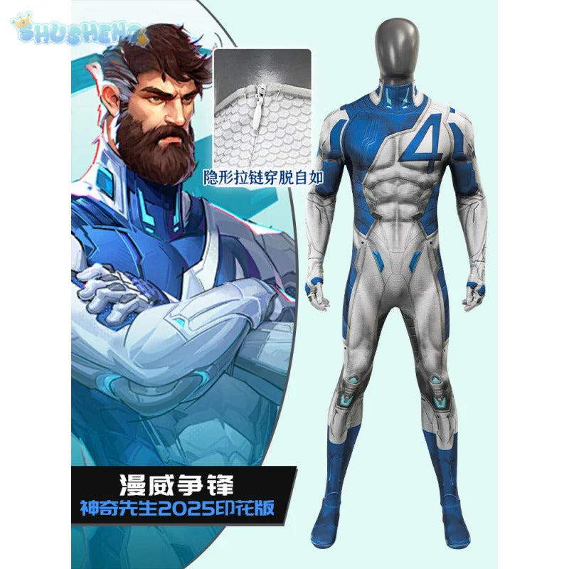 Reed Richards Mister Fantastic Cosplay Costume Halloween Carnival Tight jumpsuit Man Fantasia uniform Set XS-XXXL