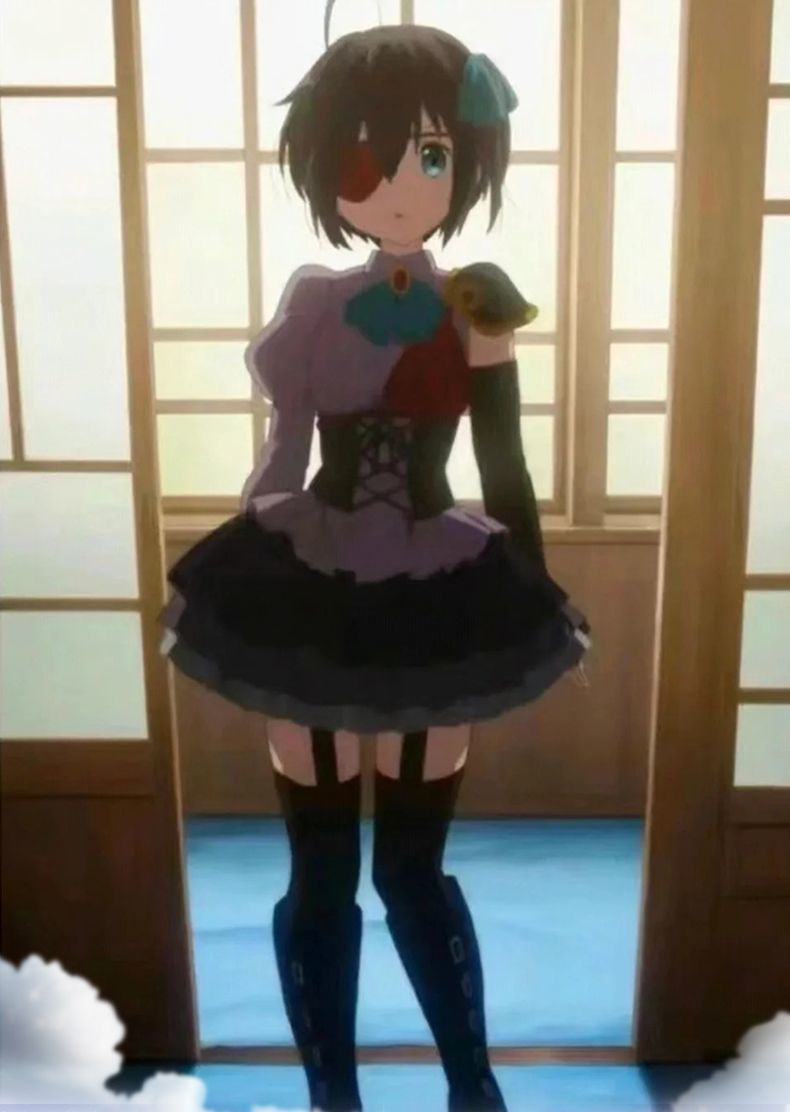 Anime Love, Chunibyo & Other Delusions Cosplay Takanashi Rikka Costume Wig hat eye mask socks Halloween sweet girl uniform