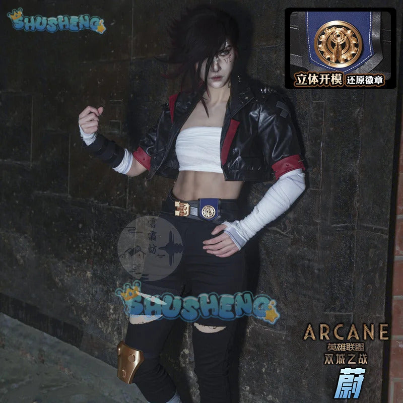 Shusheng LoL Arcane Season 2 Vi Cosplay Costume Uniform Halloween Carnival Party Christmas Play Role Clothes Clothing for Women