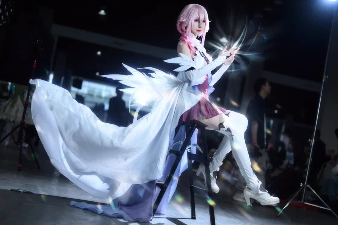 Anime Guilty Crown Inori Yuzuriha Cosplay Costume Women's new elegant Halloween party dress wig accessories props uniform set