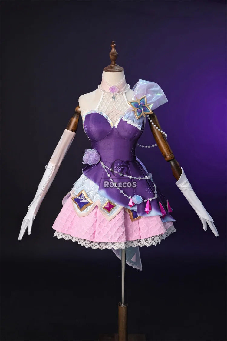 Shusheng-N Game LOL Prestige Crystal Rose Lux Cosplay Costume Game LOL Lux Cosplay Outfit Halloween Women Suit New Skin