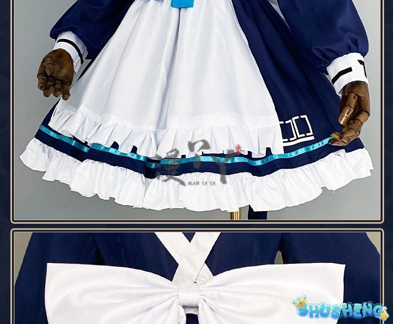 Anime Game Blue Archive Cosplay Saiba Midori Saiba Momoi Costume Maid Uniform Lolita Cat Ears Tail For Halloween Customized