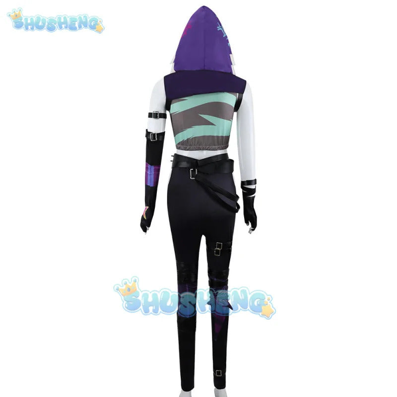 LoL Arcane Jinx Cosplay Costume Hat Finger Cover Outfits Women Vest Shorts Belt Gloves Halloween Carnival Suit Shusheng