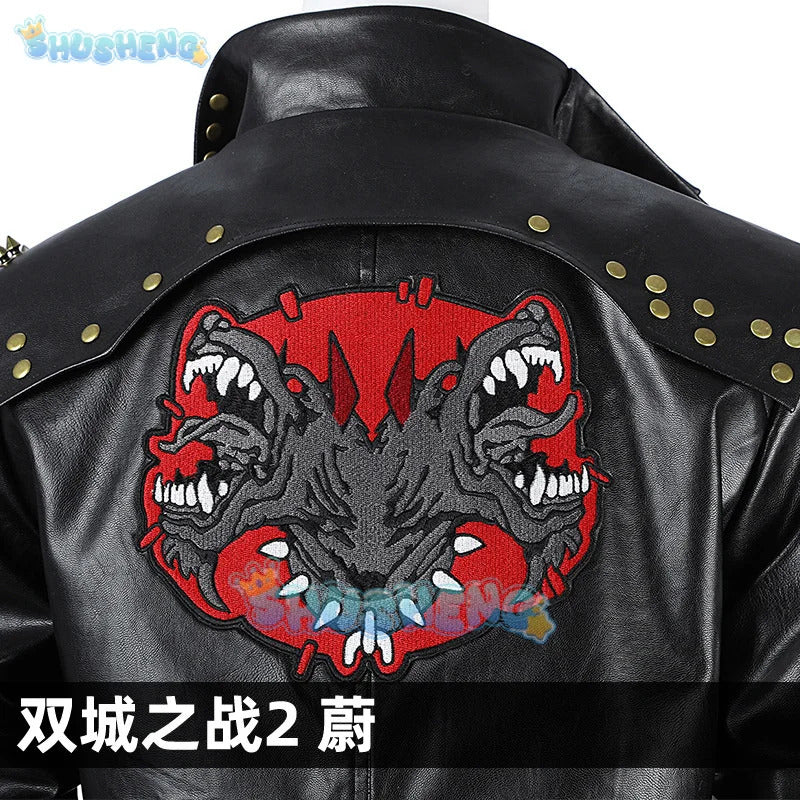 Arcang2 lol VI cosplay costume leather coat men women uniform suit Halloween party Carnival role play outfits Shusheng