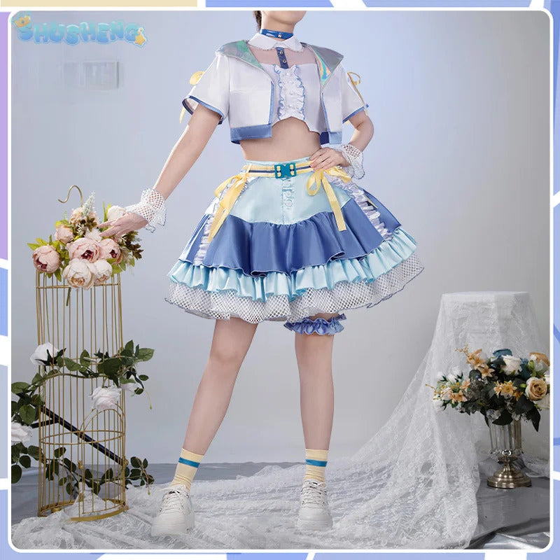 Shusheng-N Gakuen IDOLM@STER Kotone Fujita Cosplay Costume Halloween Carnival Sweet Lolita Dress Accessories Props Wig Men's Women's Set