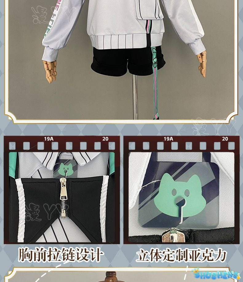 Vtuber VirtuaReal Aza Game Suit Youthful Handsome Fashion Leisure Uniform Cosplay Costume Halloween Party Outfit