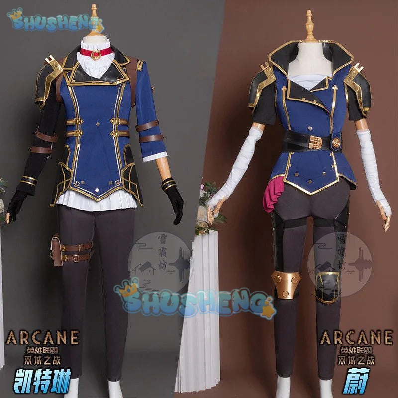 Shusheng lol arcane Season 2 VI Caitlyn cosplay costume uniform Halloween Carnival Party Christmas play rode clothing