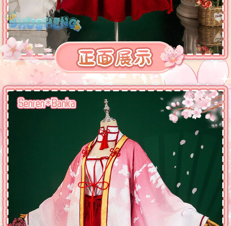 Anime Senren * Banka Tomotake Yoshino Cosplay Costume Party Christmas Witch Sweet Kimono Accessories Prop Woman Man Set S-XXL
