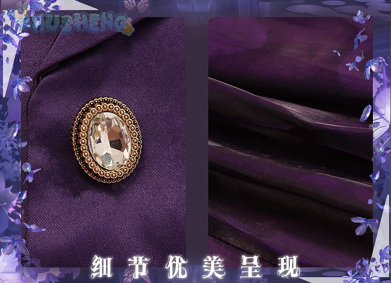 Game Twisted Wonderland Cosplay Vil Schoenheit Costume Tail necklace gloves purple gorgeous sexy dress Halloween uniform XS-XXXL