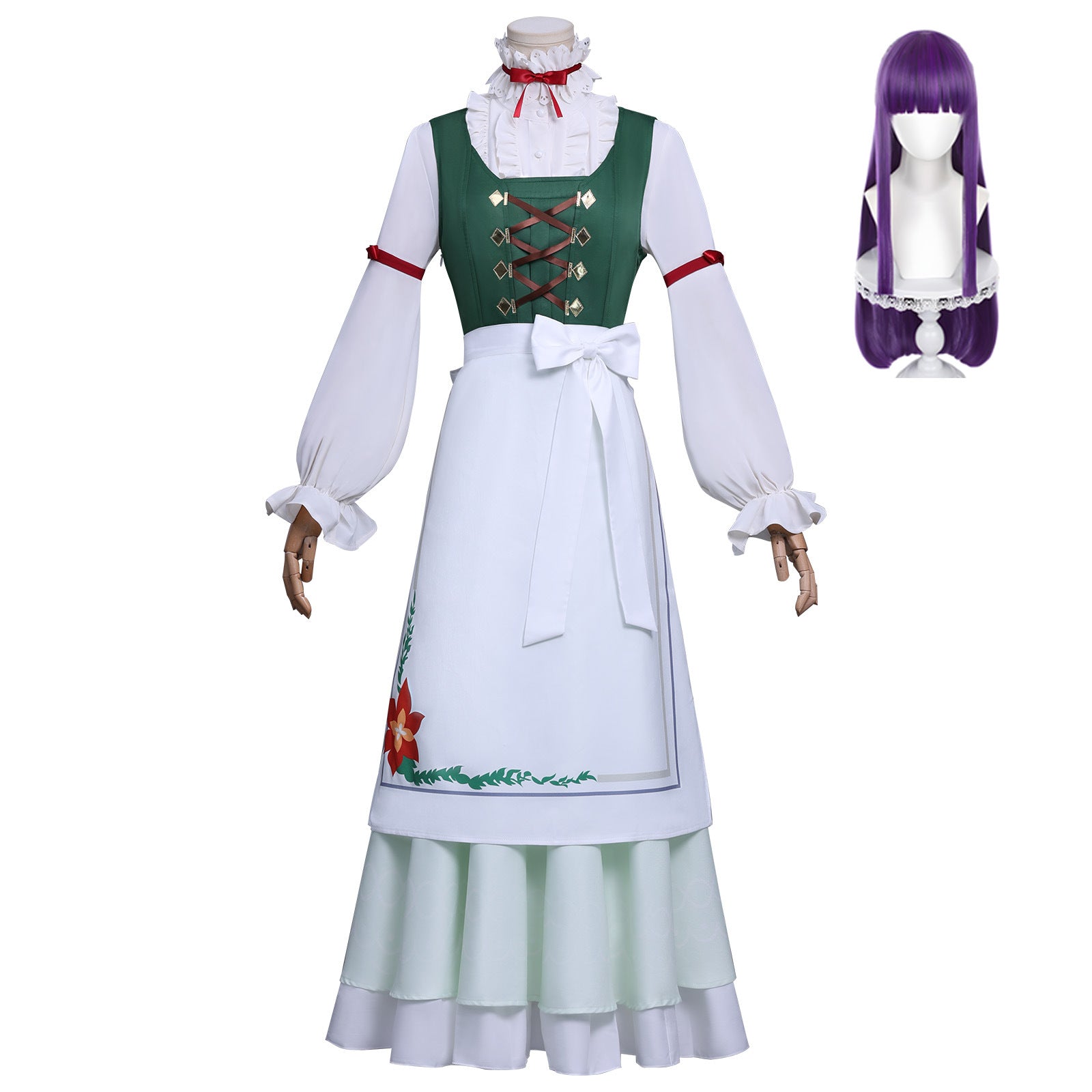 New Frieren Beyond Journey's End Stark Collaboration Cosplay Costume Wigs Dress Apron Full Set Halloween Anime Daily Outfit