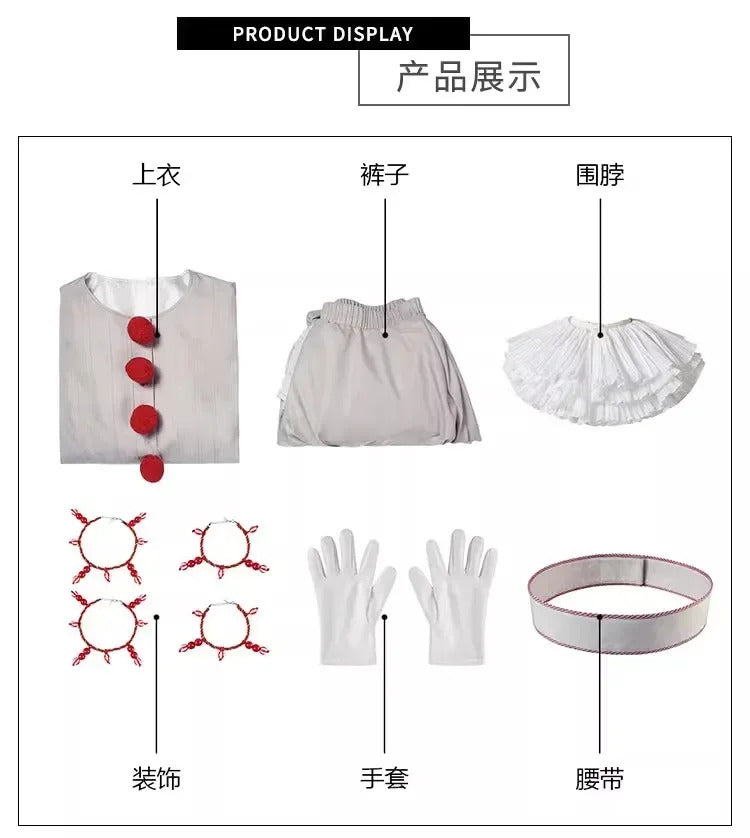 Movie Chapter Two Pennywise Cosplay Costumes Clown joker Halloween Mask Adult Kids Children Gift Home Clothes Super Cos Suits