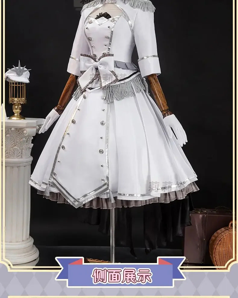 Shusheng-R Tokisaki Kurumi Nightmare Cosplay DATE A LIVE The White Queen Costume Halloween Party Lolita Dress Wig Props Women's Sweet Set