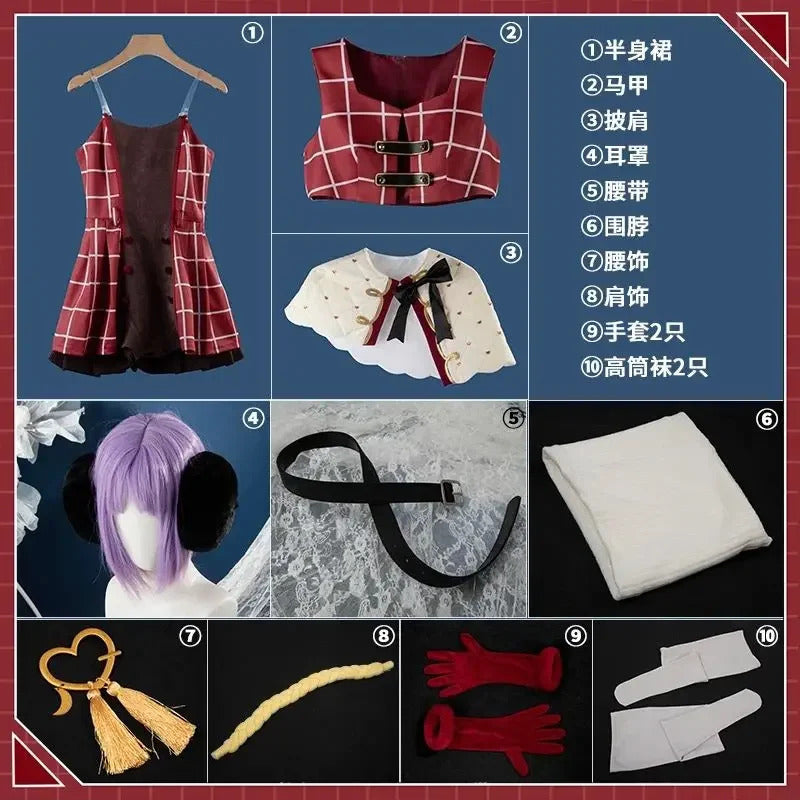 Shusheng Vtuber Nijisanji Uduki Kohh MV Game Suit Lovely Uniform Cosplay Costume Halloween Carnival Party Role Play Outfit