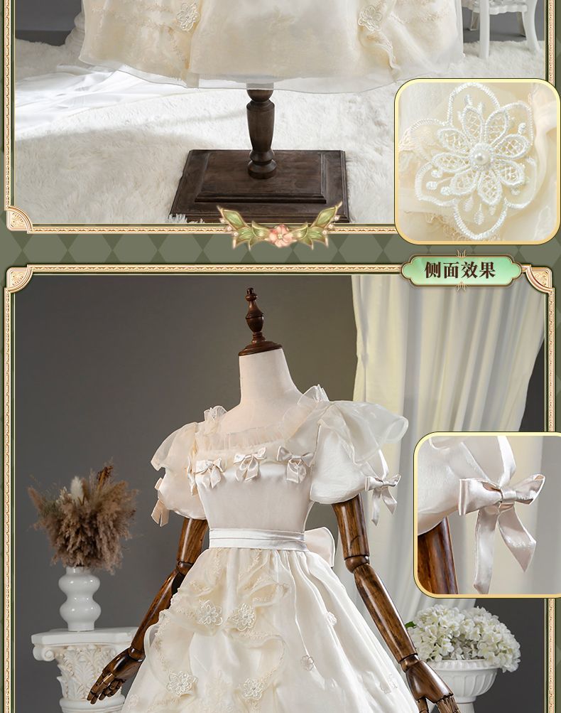 Eurydice Little Girl Cosplay Game Identity V Costume Girl Memory Alice Dress Headgear Wig Set Halloween Party Outfit Women