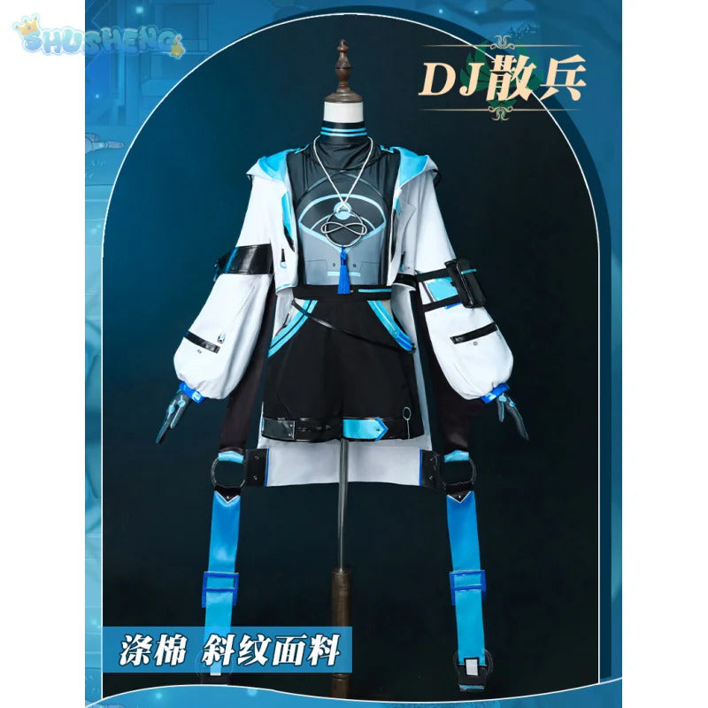 Genshin Impact Wanderer Balladeer Cosplay Kabukimono Costume Halloween Fashion DJ New Props Wig Accessories Men Women Uniform