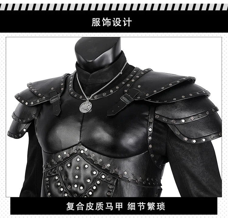 Witcher 3:Wild Huntc Geralt Cosplay Geralt Costume Handsome leather men set accessories props complete Halloween party uniform