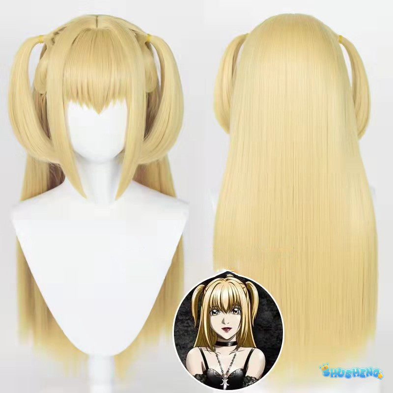 Anime Death Note Misa Amane Cosplay Costume Wig Imitation Leather Sexy Dress Necklace Lace Sleeves Stocking