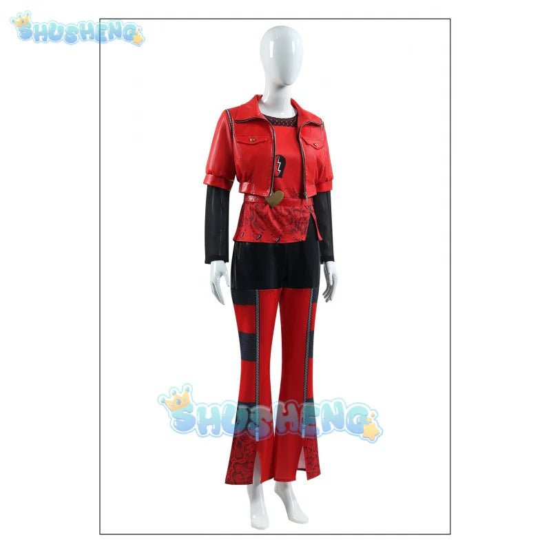 2024 Halloween Red Cosplay Costume Descendants Queen Of Hearts' Daughter Uniform Set The Rise Of Princess Full Outfits Shusheng