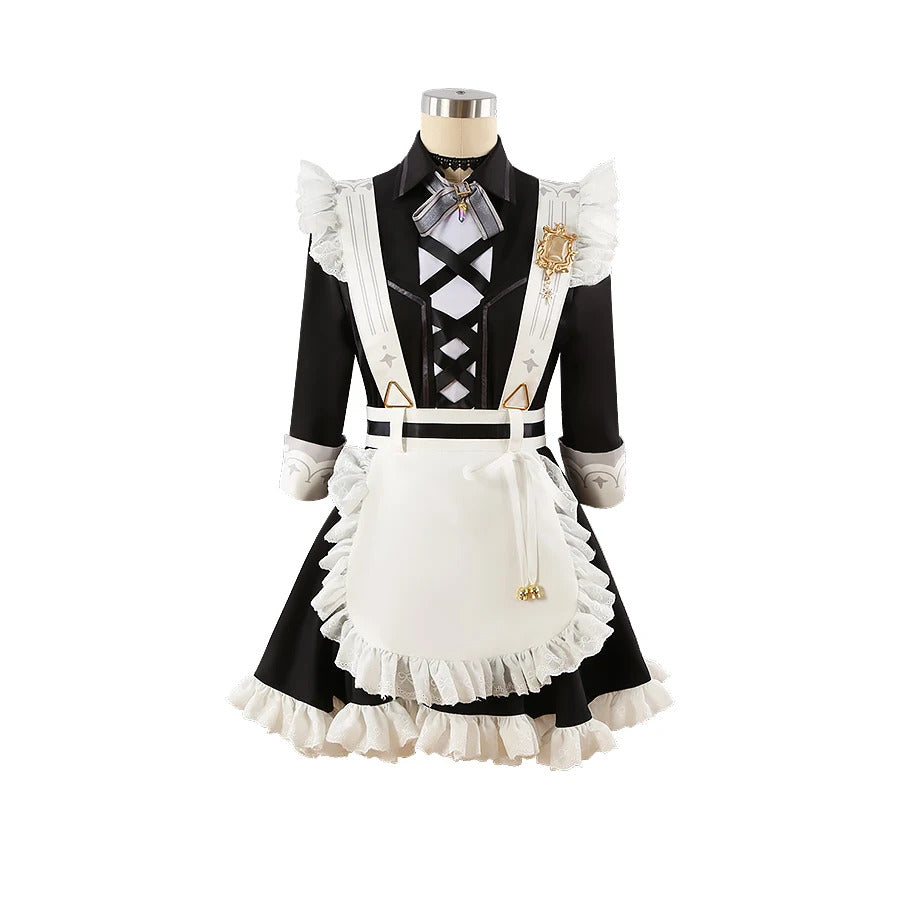 Game Nu: Carnival Eiden Cosplay Costume Sweet Maid Dress Halloween Carnival Lolita Uniform Accessories Prop Woman Man Eiden Set