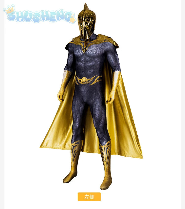 Movie Black Adam Cosplay Teth-Adam Costume Doctor Cos Fate Jumpsuit Headwear Cloak Halloween Party Men Combat Uniform Set